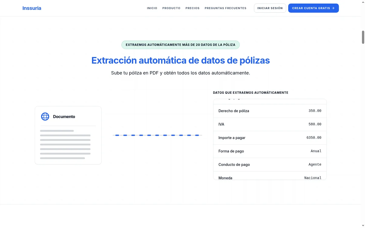 Extracción automática de datos de pólizas